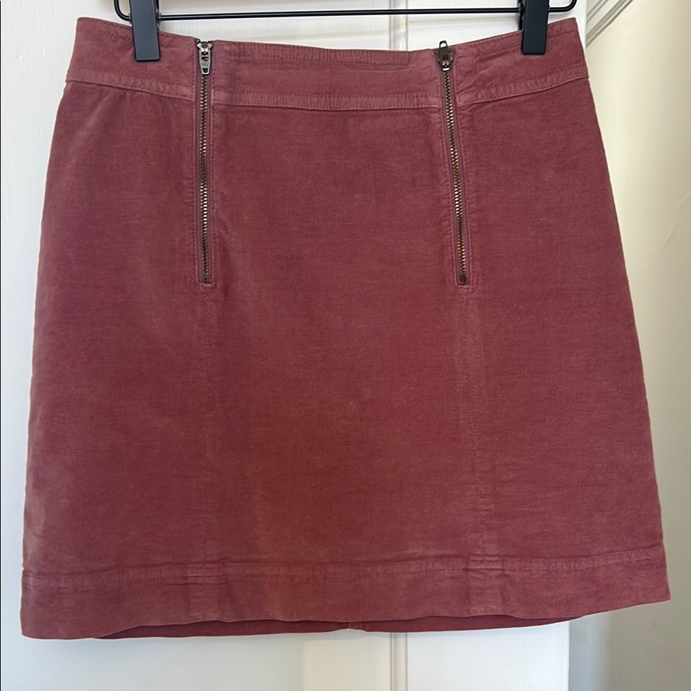 Madewell Velvet Dusty Pink A-Line Mini Skirt
